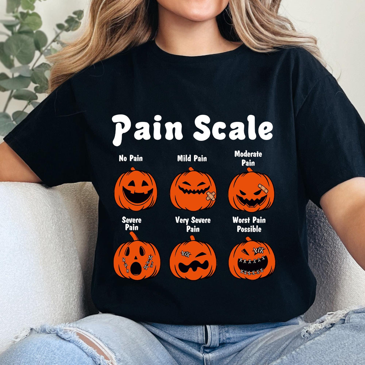 Comfort Colors® Halloween Nurse Shirt, Pain Scale Fall Pumpkin Nurse T-Shirt, RN Shirt, Pediatric Nurse, Registered Nurse Shirts, Nicu Nurse