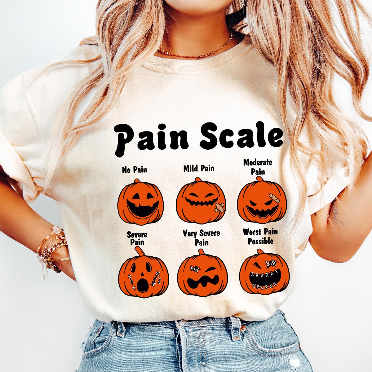 Comfort Colors® Halloween Nurse Shirt, Pain Scale Fall Pumpkin Nurse T-Shirt, RN Shirt, Pediatric Nurse, Registered Nurse Shirts, Nicu Nurse