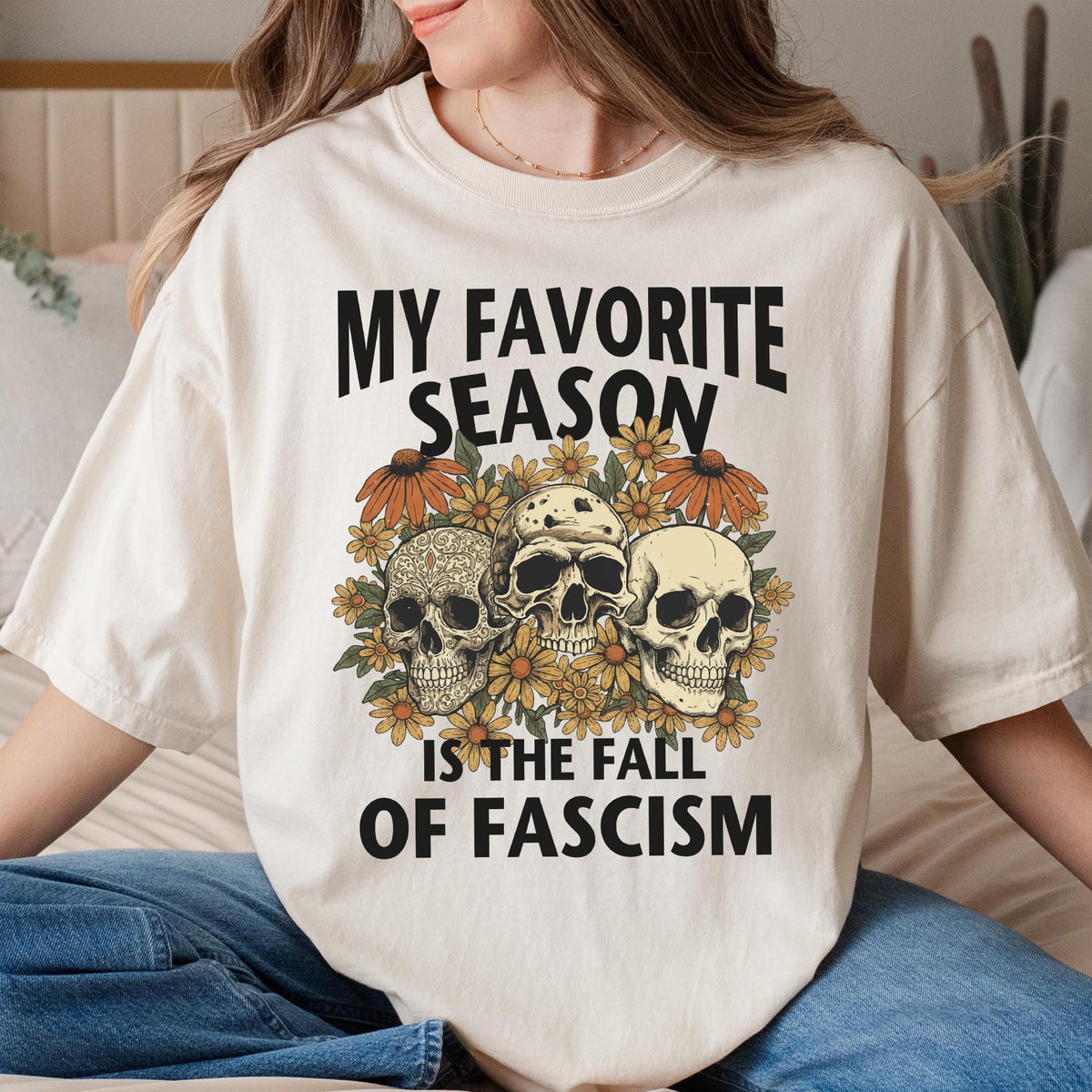 My Favorite Season Is The Fall Of Fascism Shirt, Anti Fascist Halloween T-shirt, Social Justice Halloween Shirt, Halloween Political T-shirt