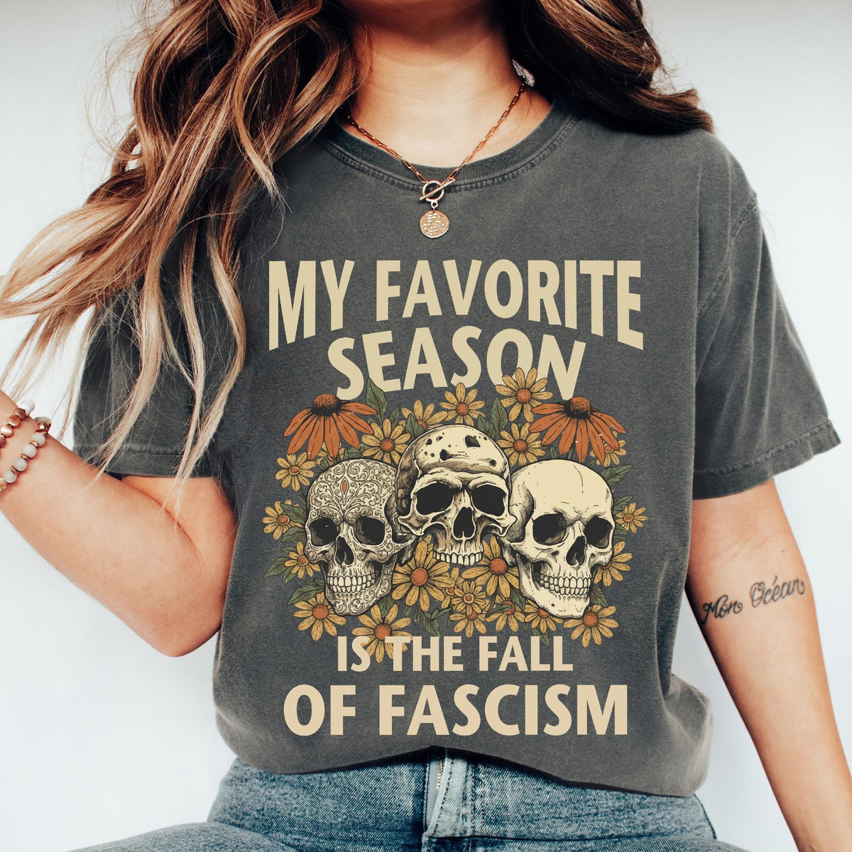 My Favorite Season Is The Fall Of Fascism Shirt, Anti Fascist Halloween T-shirt, Social Justice Halloween Shirt, Halloween Political T-shirt