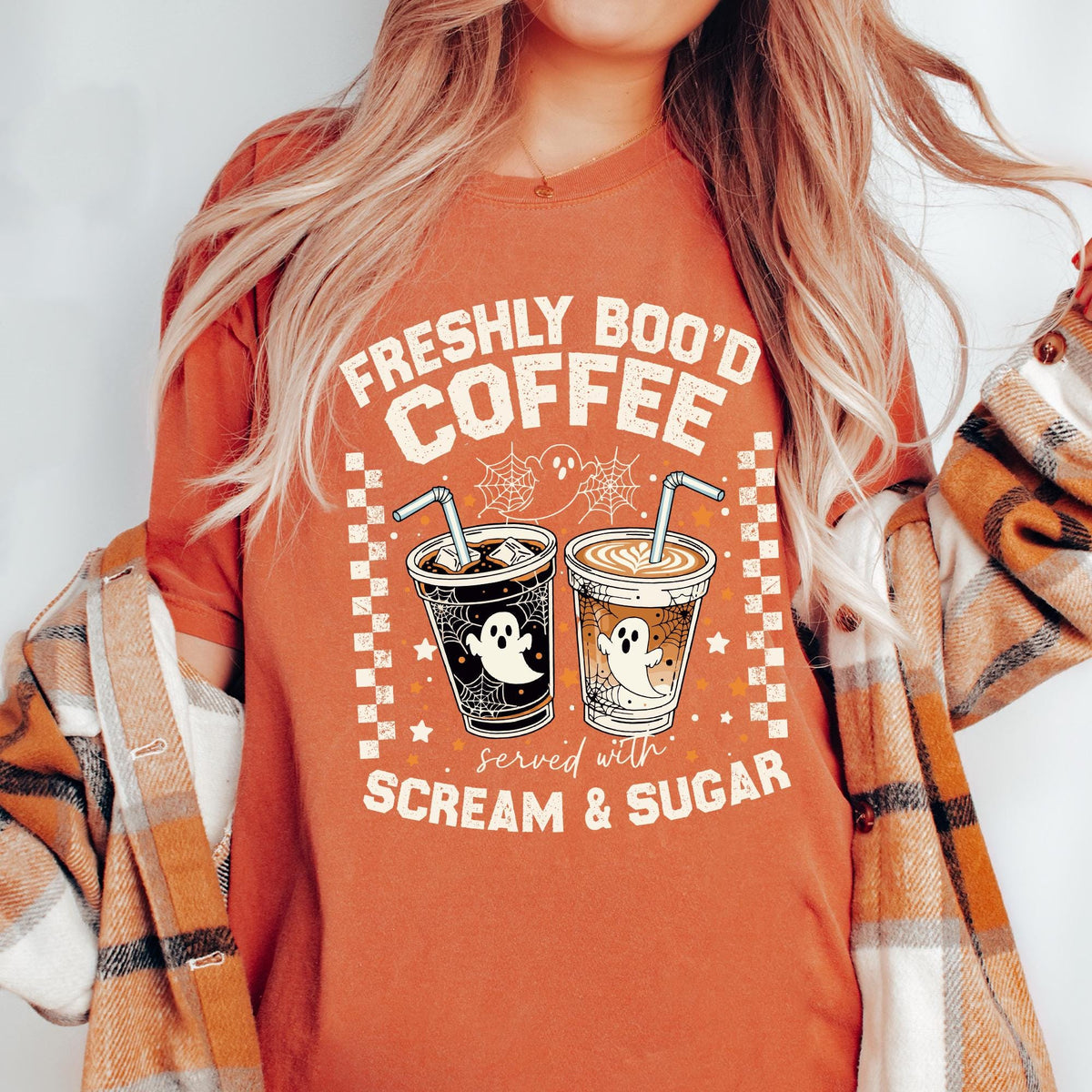 Halloween Tee, Comfort Colors® Ghost Halloween Coffee Cute Ghost Shirt, Halloween Tee, Boo Comfort Colors®, Coffee Tee,Funny Halloween Shirt