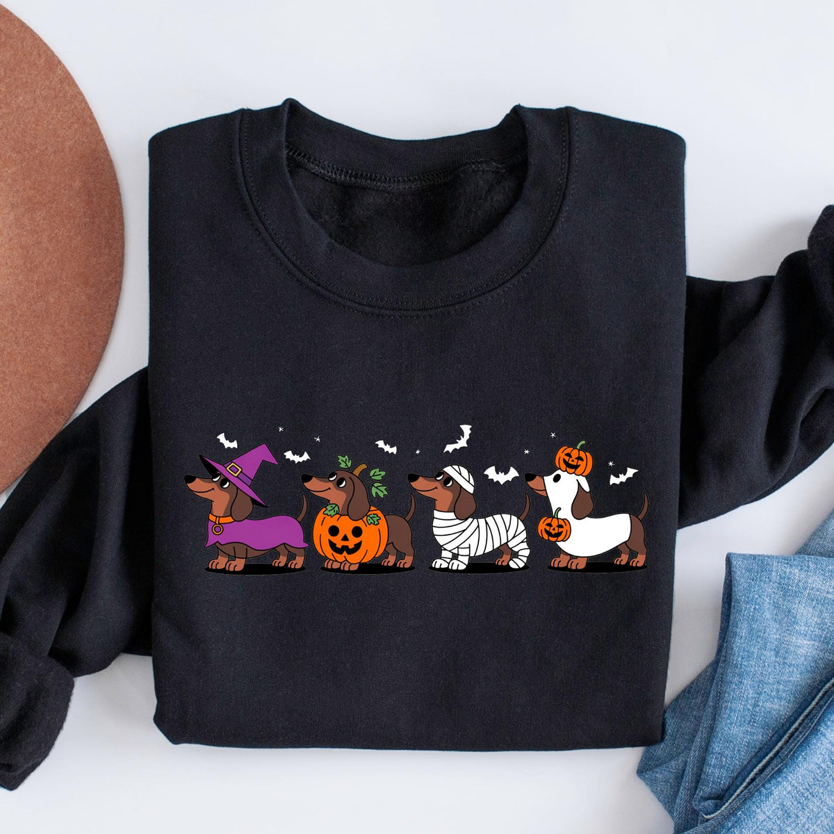 Dachshund Sweatshirt, Halloween Dachshund Shirt, Halloween Cute Dog Shirt, Cute Ghost Dogs Halloween Shirt, Halloween, Funny Halloween Shirt