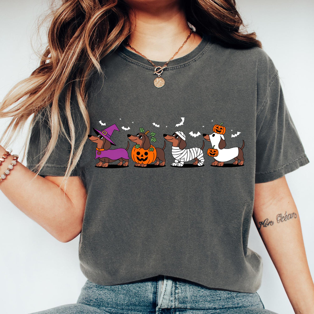 Dachshund Sweatshirt, Halloween Dachshund Shirt, Halloween Cute Dog Shirt, Cute Ghost Dogs Halloween Shirt, Halloween, Funny Halloween Shirt