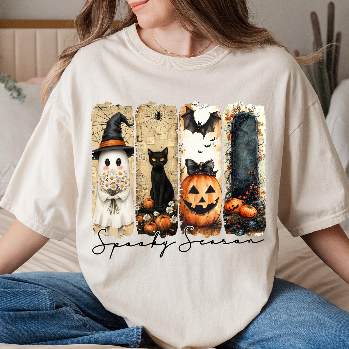 Cute Spooky Season Sweater, Halloween Sweatshirt, Womens Halloween Shirt, Gift For Halloween Tee, Spooky Season Shirt Gift, Cute Fall Shirts