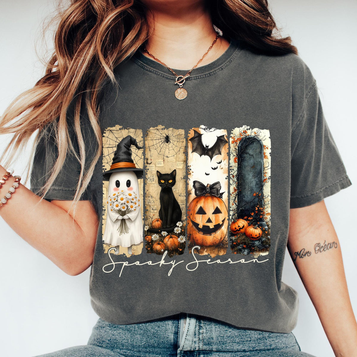 Cute Spooky Season Sweater, Halloween Sweatshirt, Womens Halloween Shirt, Gift For Halloween Tee, Spooky Season Shirt Gift, Cute Fall Shirts