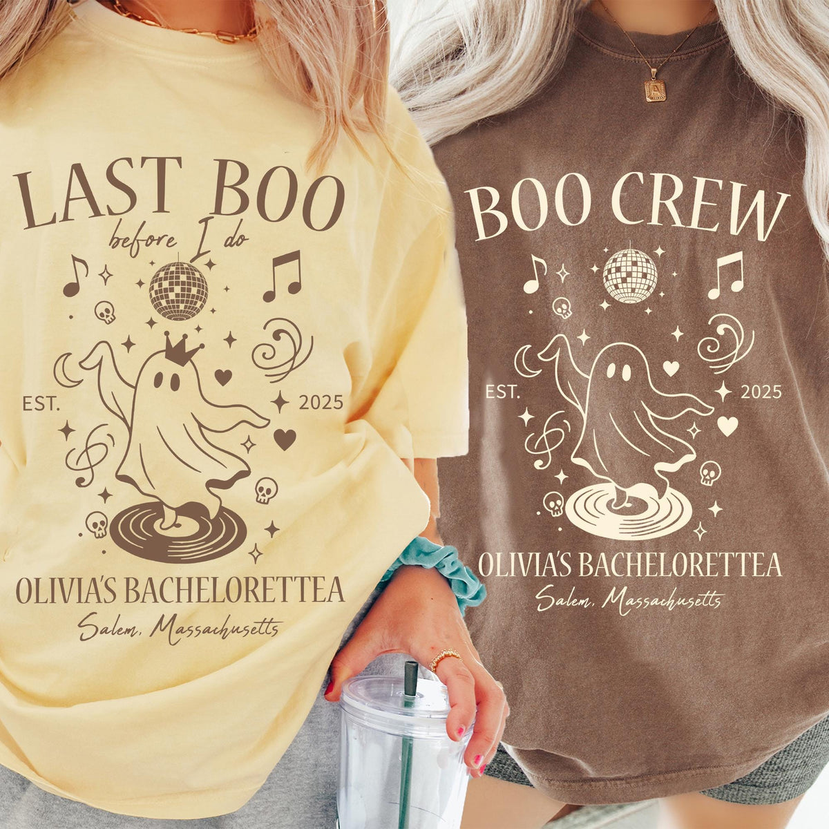 Halloween Ghost Bachelorette Party Shirts, Last Boo, Boo Crew T-shirt, Spooky Bachelorette Shirts Comfort Colors®, Bridal Shower Party Gifts