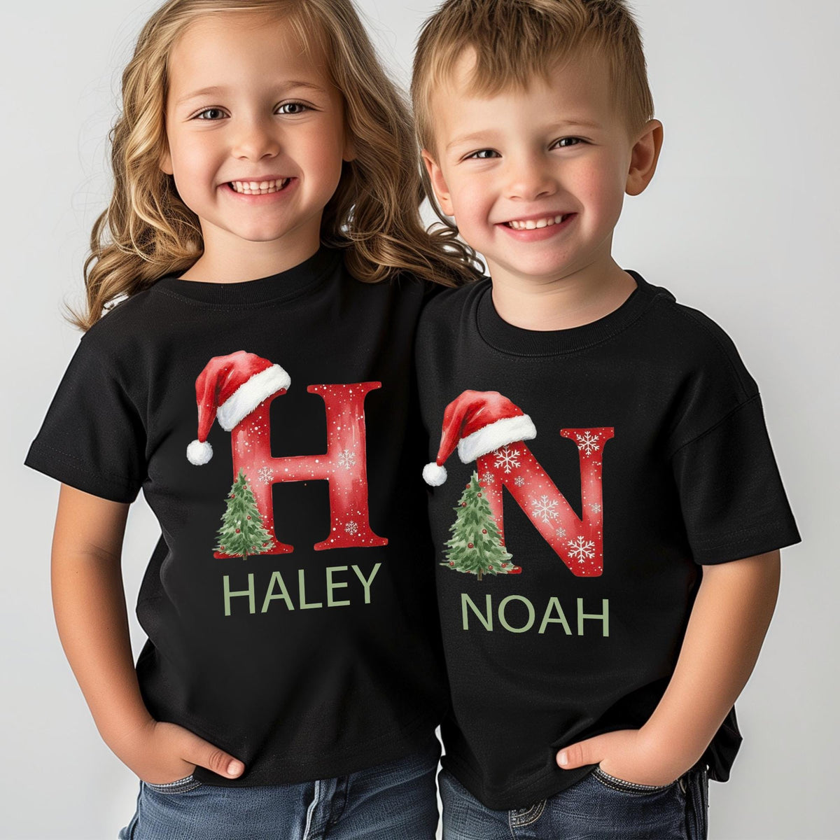 Family Christmas Shirt, Christmas Name Custom Shirt, Funny Family Xmas Pjs, Personalized Christmas Family Tee, Christmas Custom Letter Shirt