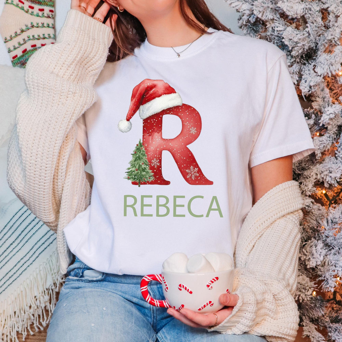 Family Christmas Shirt, Christmas Name Custom Shirt, Funny Family Xmas Pjs, Personalized Christmas Family Tee, Christmas Custom Letter Shirt