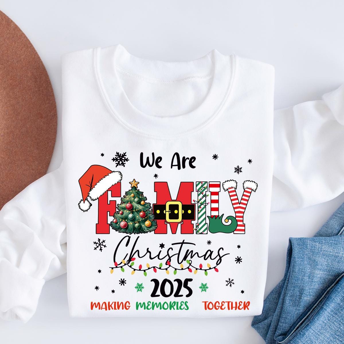 2025 Christmas Crew Sweatshirt, We Are Family Christmas, Family Christmas Tee, Festive Holiday Shirt, Christmas Party Tee,Family Holiday Tee