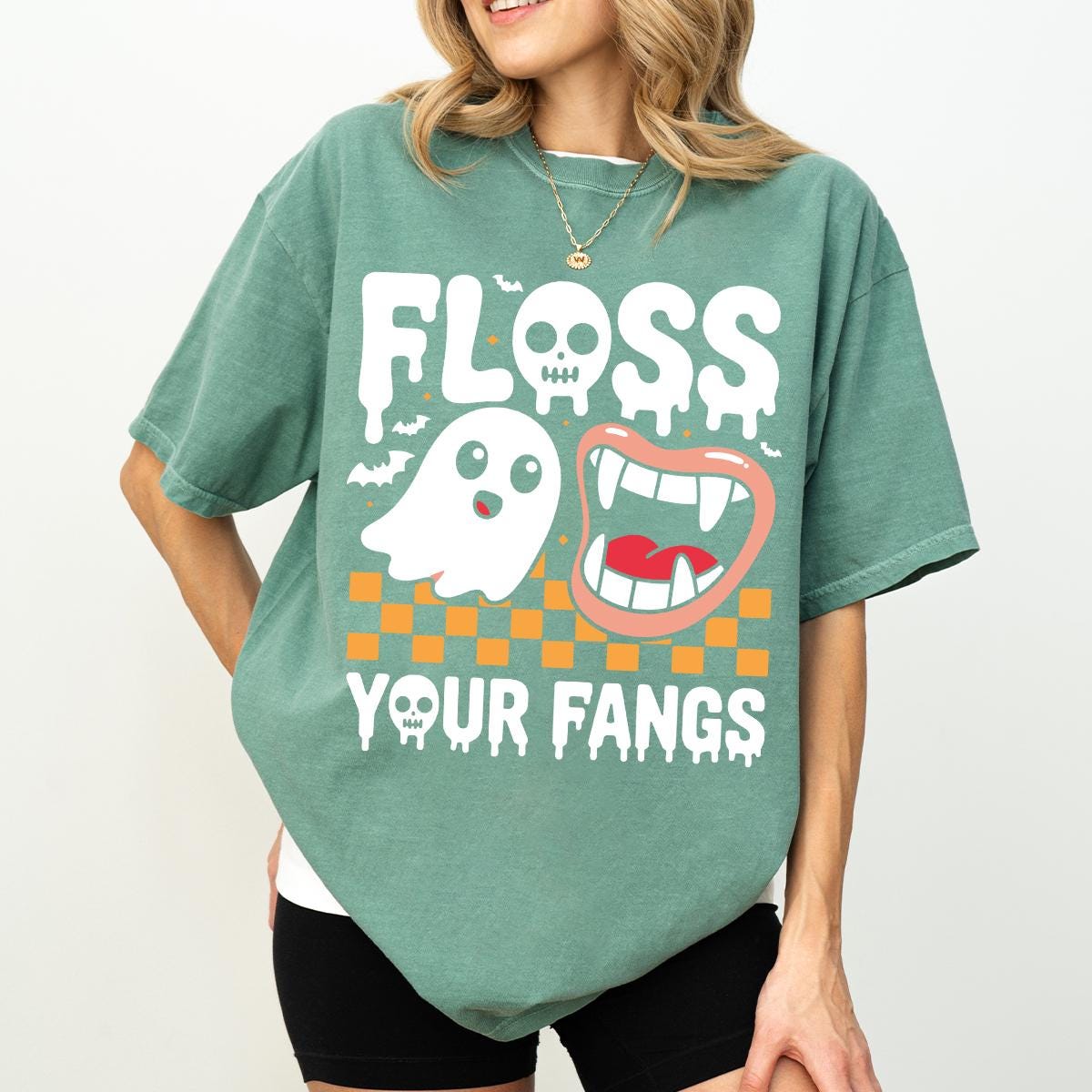 Dental Halloween Shirt, Funny Dental Hygienist Tee, Floss Your Fangs Tee, Halloween Assistant Tec Tee, Gift For Dental Tech, Comfort Colors®