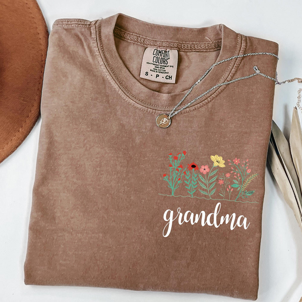 Comfort Colors® Personalize Floral Grandma Shirt, Mothers Day Gift For Grandma, New Nana Shirt, Gigi Mimi Shirt, Nana Shirt, Granny T-shirts