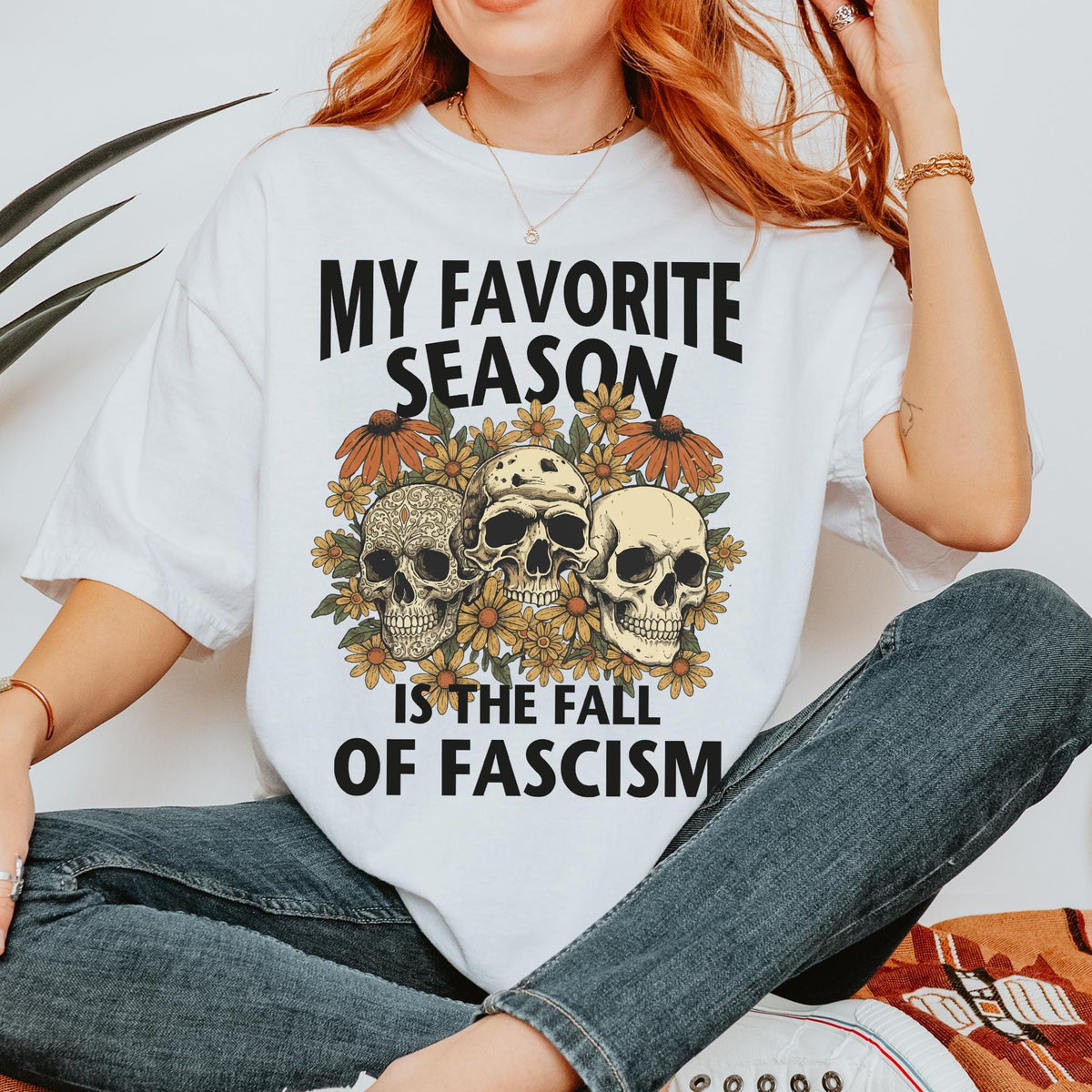 My Favorite Season Is The Fall Of Fascism Shirt, Anti Fascist Halloween T-shirt, Social Justice Halloween Shirt, Halloween Political T-shirt