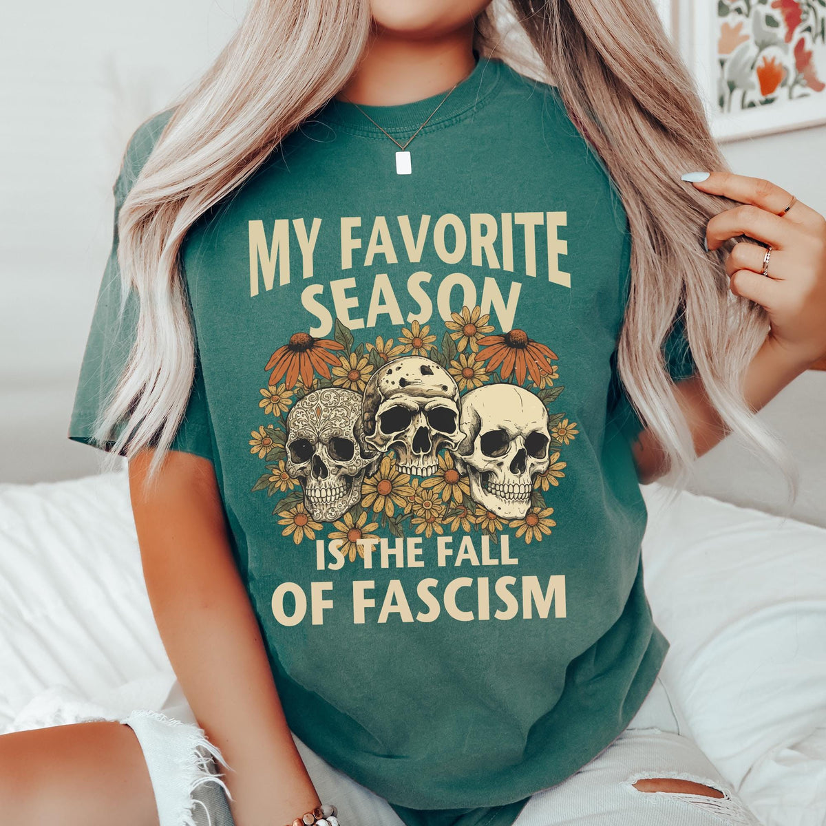 My Favorite Season Is The Fall Of Fascism Shirt, Anti Fascist Halloween T-shirt, Social Justice Halloween Shirt, Halloween Political T-shirt