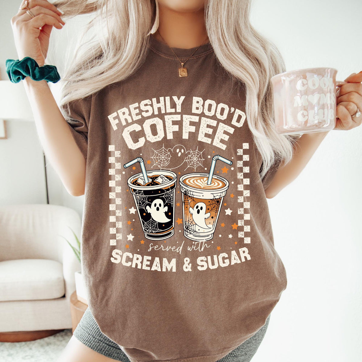 Halloween Tee, Comfort Colors® Ghost Halloween Coffee Cute Ghost Shirt, Halloween Tee, Boo Comfort Colors®, Coffee Tee,Funny Halloween Shirt