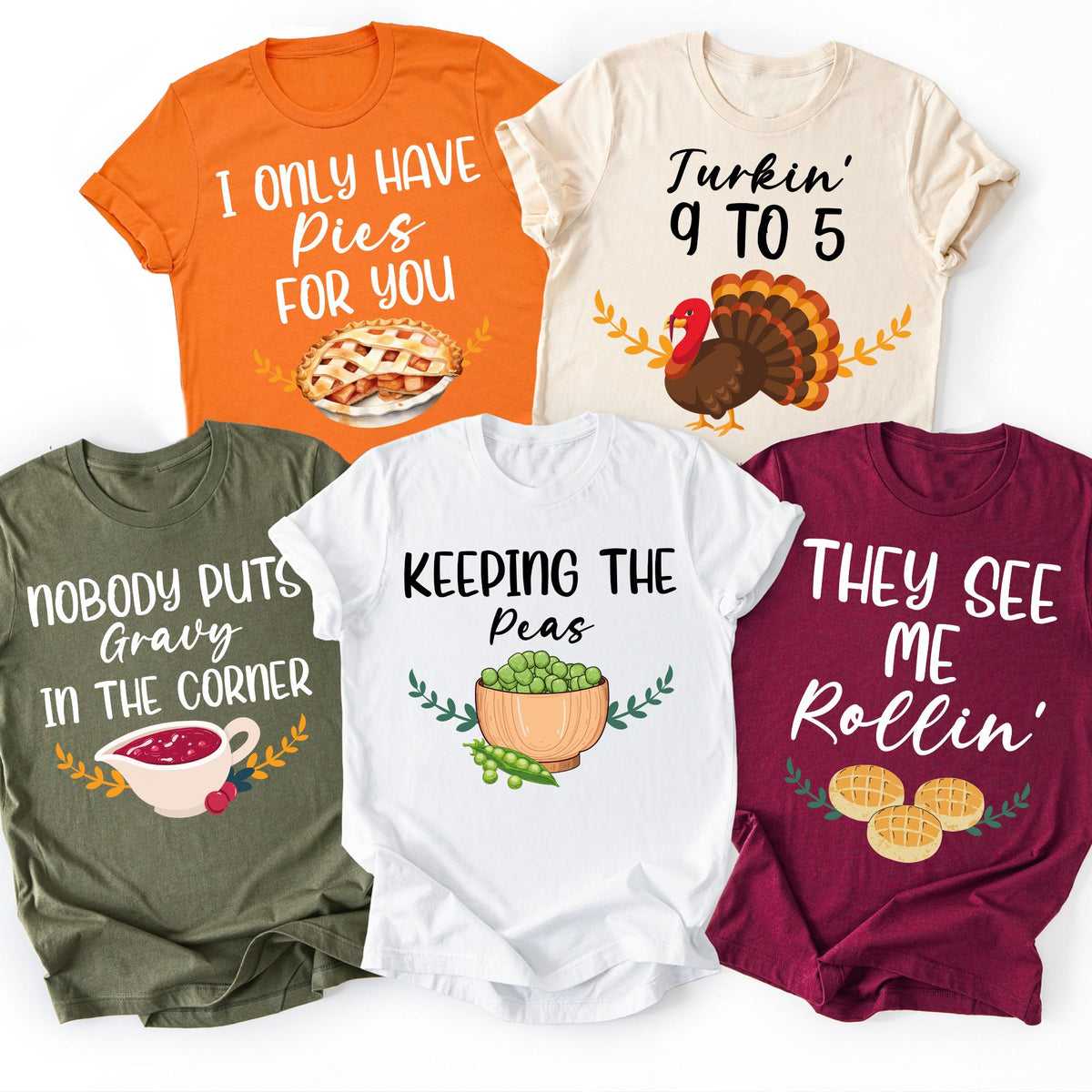 Funny Thanksgiving Puns Matching Family Shirts, Friendsgiving Group Tee, Matching Family Thanksgiving, Friendsgiving Shirt, Thanksgiving Tee