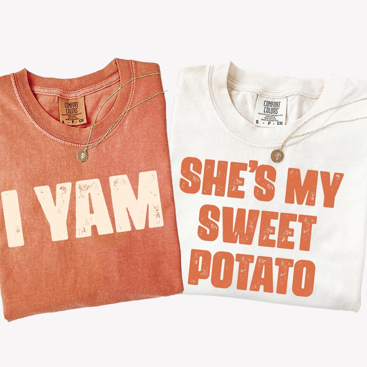 Thanksgiving Couples Comfort Colors® Shirt, Funny Thanksgiving Best Friends Shirts, She's My Sweet Potato I Yam Matching Husband Wife Shirts