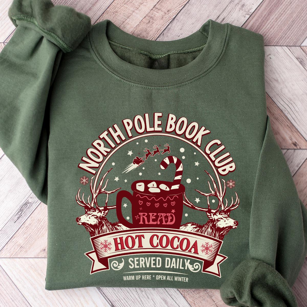 North Pole Book Club Sweatshirt, Bookish Christmas Sweatshirt, Book Lover Gift, Christmas Sweatshirt, Bookish Crewneck, Christmas Gift Shirt