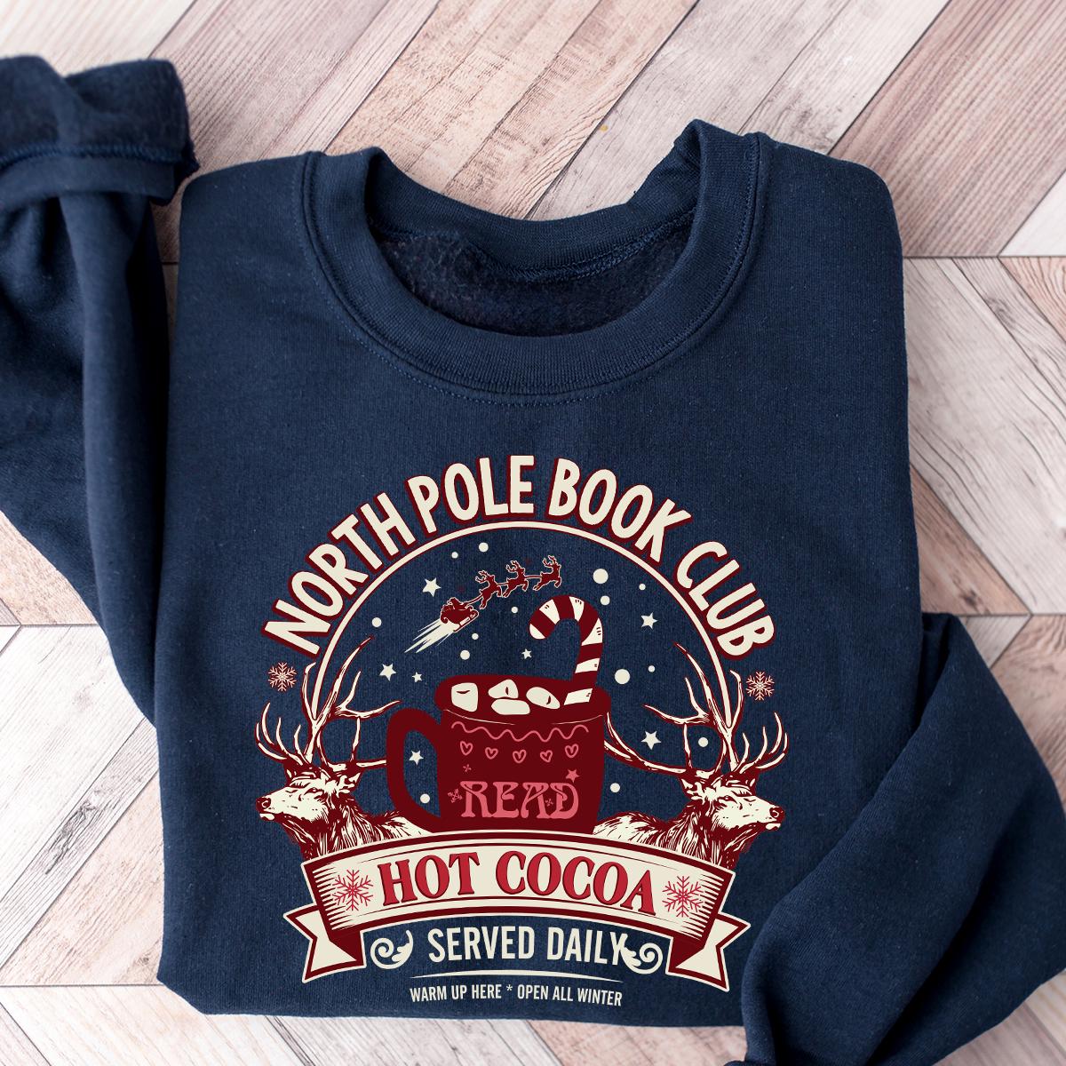 North Pole Book Club Sweatshirt, Bookish Christmas Sweatshirt, Book Lover Gift, Christmas Sweatshirt, Bookish Crewneck, Christmas Gift Shirt