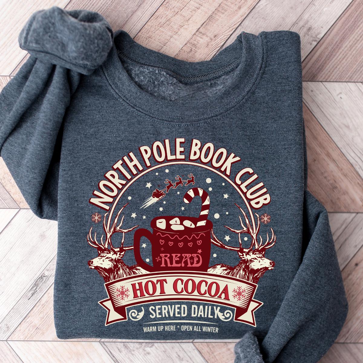 North Pole Book Club Sweatshirt, Bookish Christmas Sweatshirt, Book Lover Gift, Christmas Sweatshirt, Bookish Crewneck, Christmas Gift Shirt