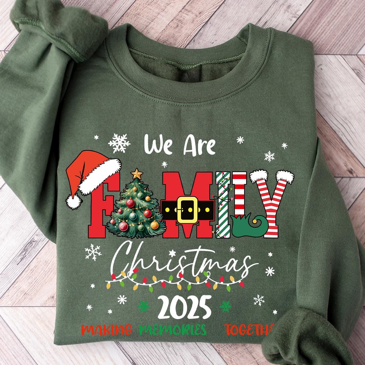 2025 Christmas Crew Sweatshirt, We Are Family Christmas, Family Christmas Tee, Festive Holiday Shirt, Christmas Party Tee,Family Holiday Tee