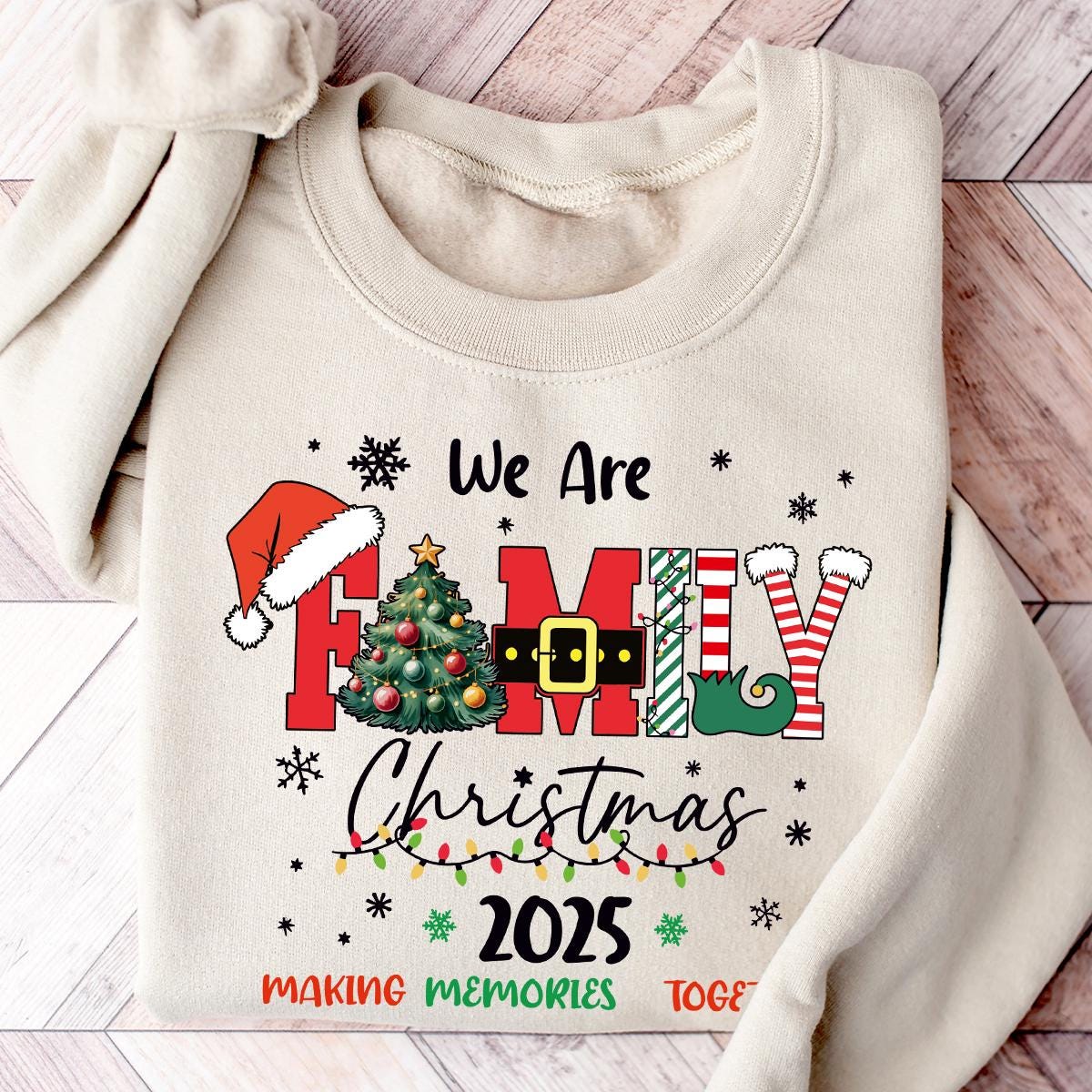 2025 Christmas Crew Sweatshirt, We Are Family Christmas, Family Christmas Tee, Festive Holiday Shirt, Christmas Party Tee,Family Holiday Tee