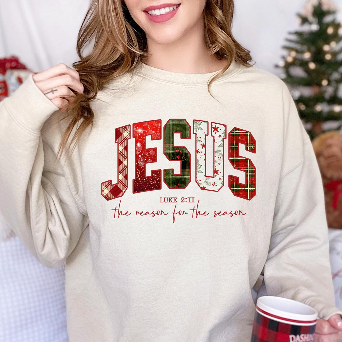 Christian Jesus Sweathirt, Christmas Bible Verse Shirt, Trendy Faith Apparel Gift, Jesus Loves You, The Reason For The Season, Chritsmas Tee