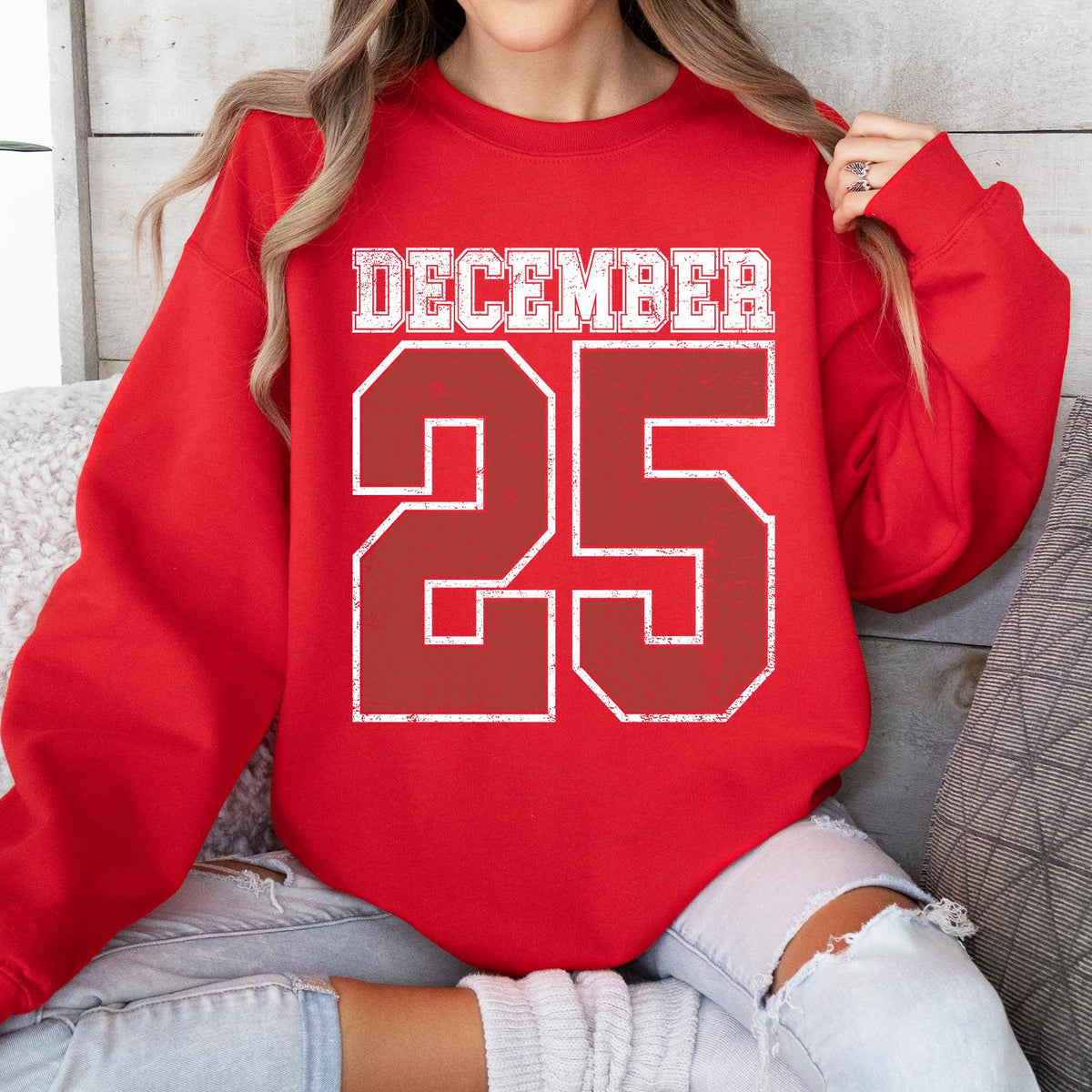 Retro Christmas December 25 Sweatshirt, Women's Christmas Sweater, Christmas Gift, Winter Hoodie, Festive Xmas Gift, Winter Sweatshirt Gifts