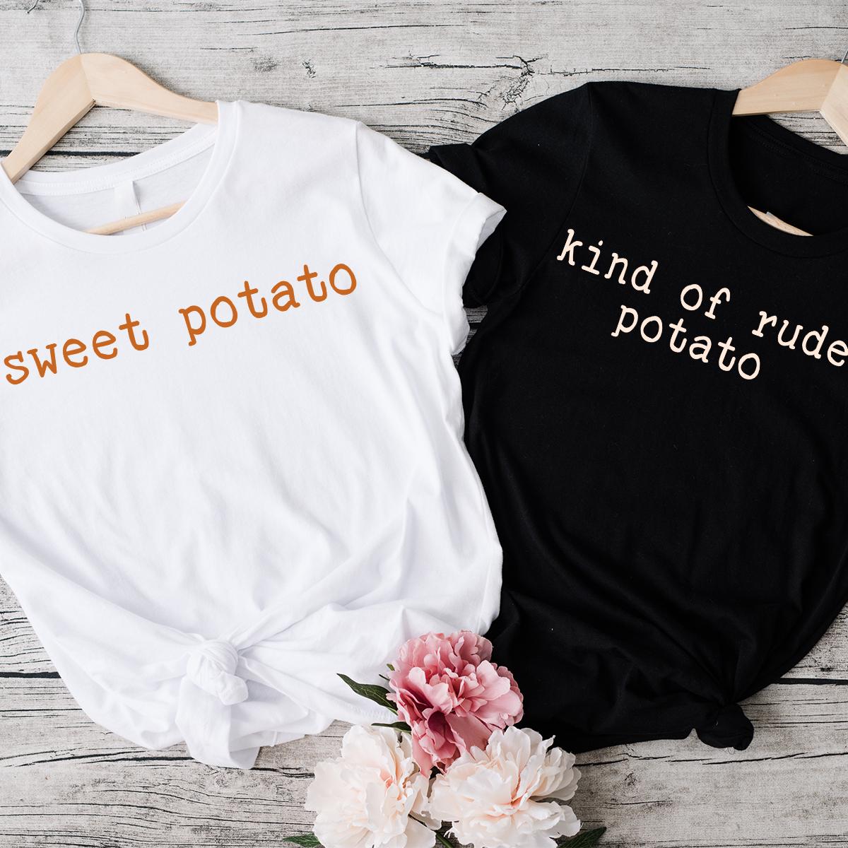 Funny Thanksgiving Couples Shirt, Sweet Potato Kind Of Rude Potato Shirt, Matching Thanksgiving Shirts, Thanksgiving Family, Comfort Colors®