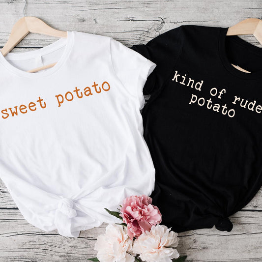 Funny Thanksgiving Couples Shirt, Sweet Potato Kind Of Rude Potato Shirt, Matching Thanksgiving Shirts, Thanksgiving Family, Comfort Colors®