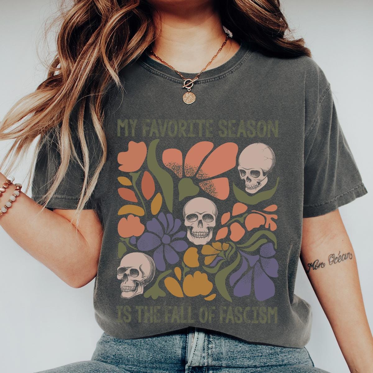 My Favorite Season is the Fall of Fascism, Anti Fascist Halloween, Nothing Scarier Than Fascism, Everyone vs Fascism,Halloween Political Tee