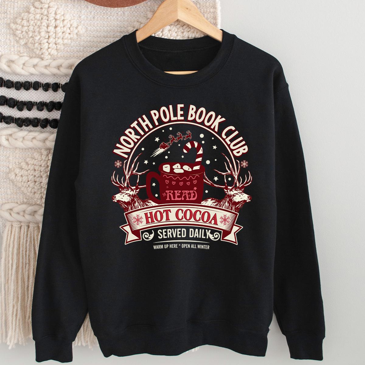 North Pole Book Club Sweatshirt, Bookish Christmas Sweatshirt, Book Lover Gift, Christmas Sweatshirt, Bookish Crewneck, Christmas Gift Shirt