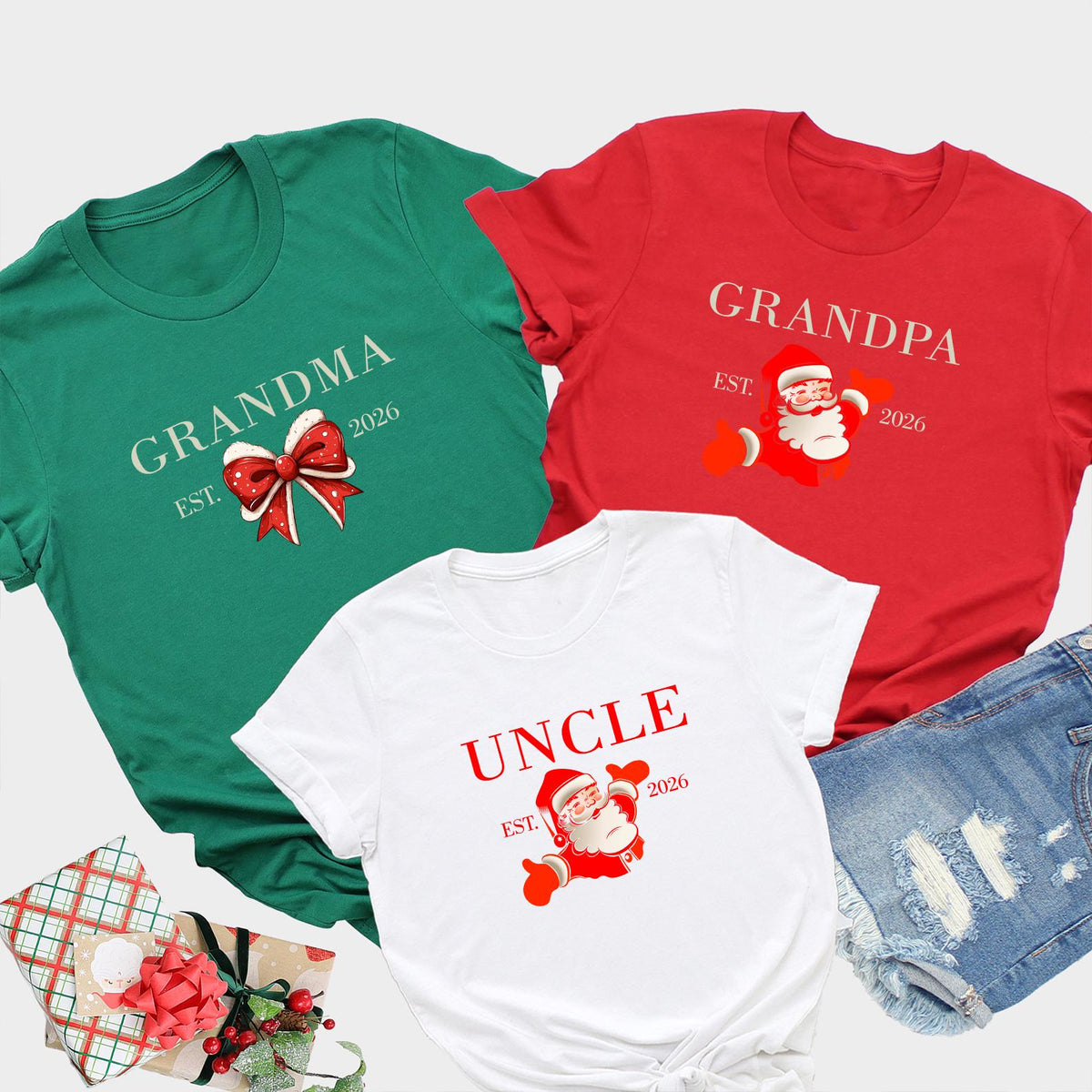 Christmas First Birthday T-Shirts For Family, Santa 1st Birthday Party Outfit, Mama Dada Shirts, Custom Tee, Matching Couple Gift, Xmas Gift