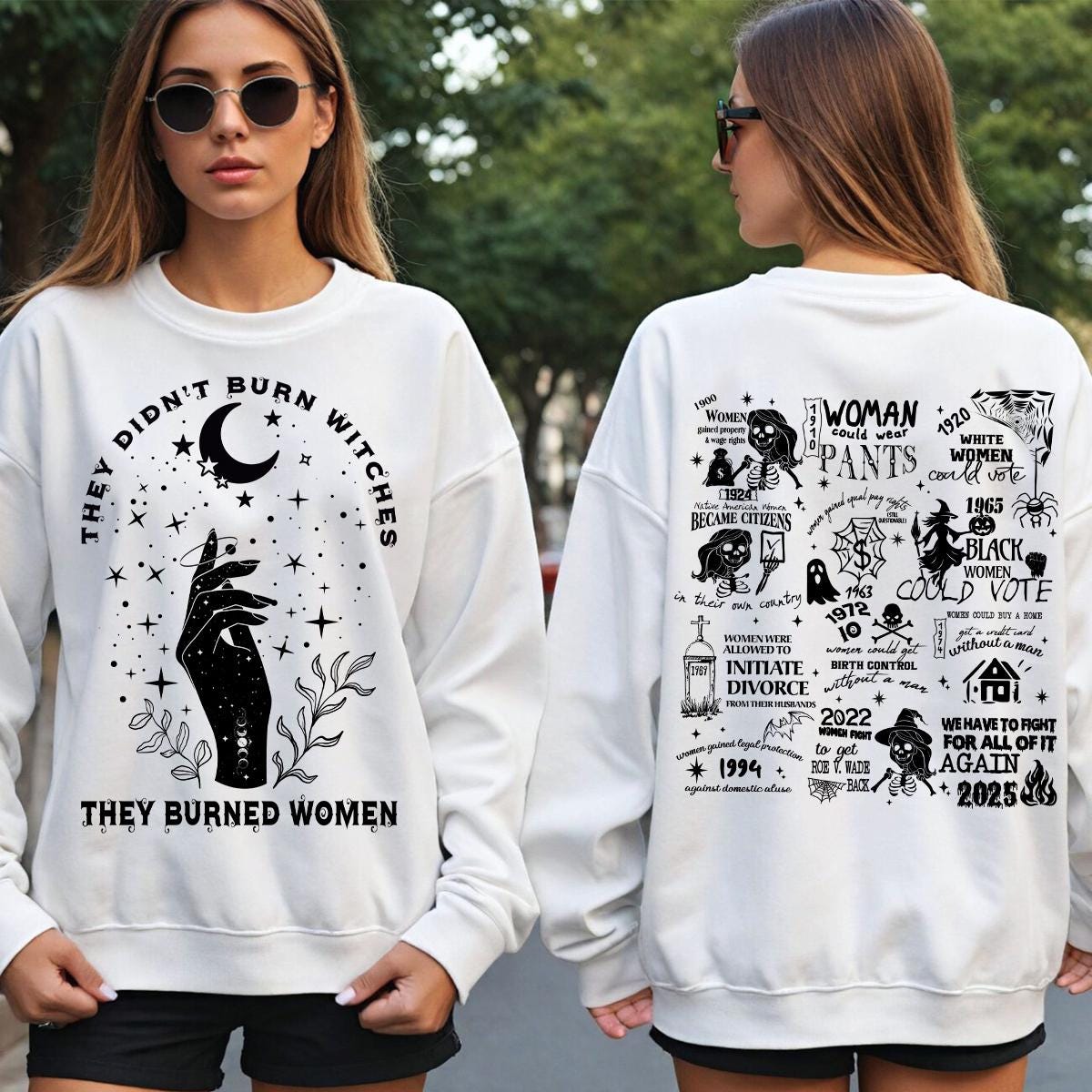 They Didn't Burn Witches They Burned Women Shirt, Women's Rights Timeline Shirt, Witchy Feminist Shirt, Boho Girl Power Tees, Feminist Gifts