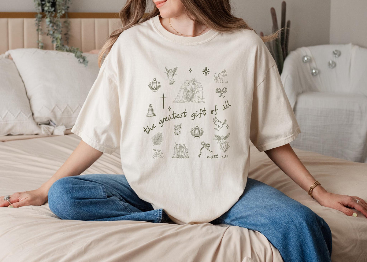 Comfort Colors® Christian Christmas Shirt, Nativity Shirt, Christian Shirt, Religious Christmas Shirt, Holiday Christian, Bible Verse Shirts