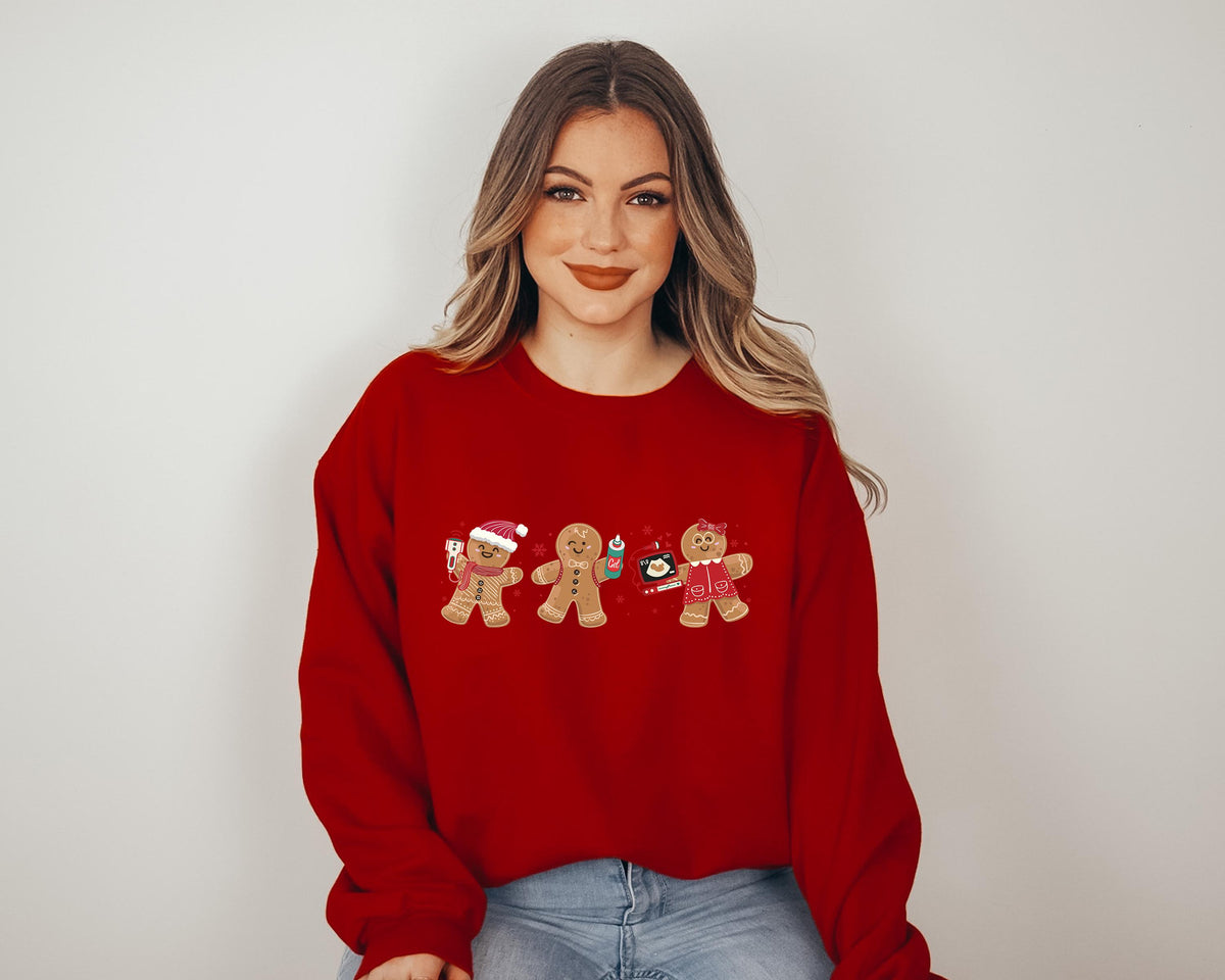 Ultrasound Tech Christmas Sweatshirt, Gingerbread Sonographer Sweatshirts, Radiology Ultrasound Technologist Holiday Gifts, Sonography Gifts