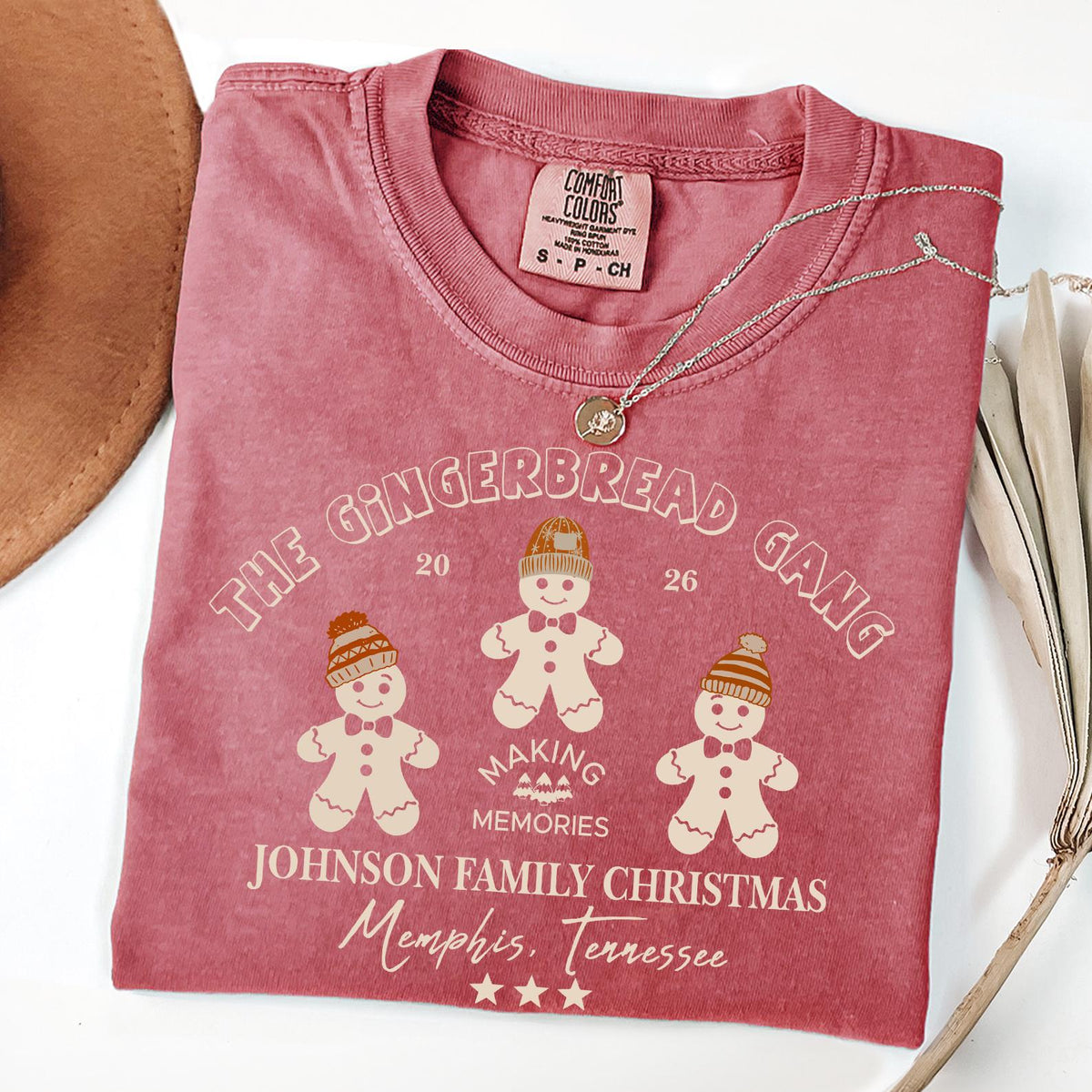 Custom Family Christmas Gingerbread Shirt, Comfort Colors® Matching Family Christmas Shirt, Youth Kids Gift, Personalized Name Christmas Tee
