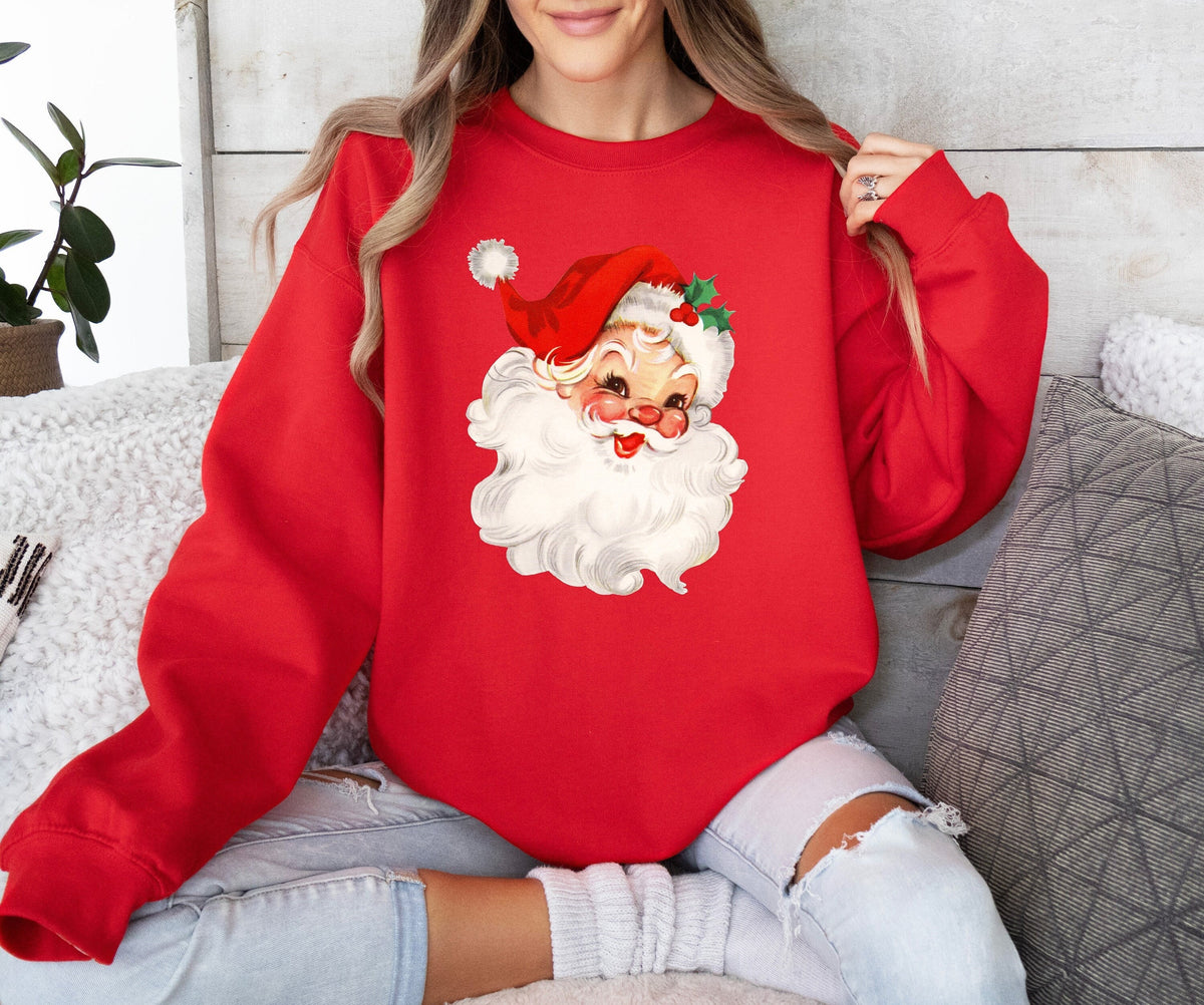 Retro Santa Sweatshirt, Vintage Christmas Shirt, Holiday Gifts
