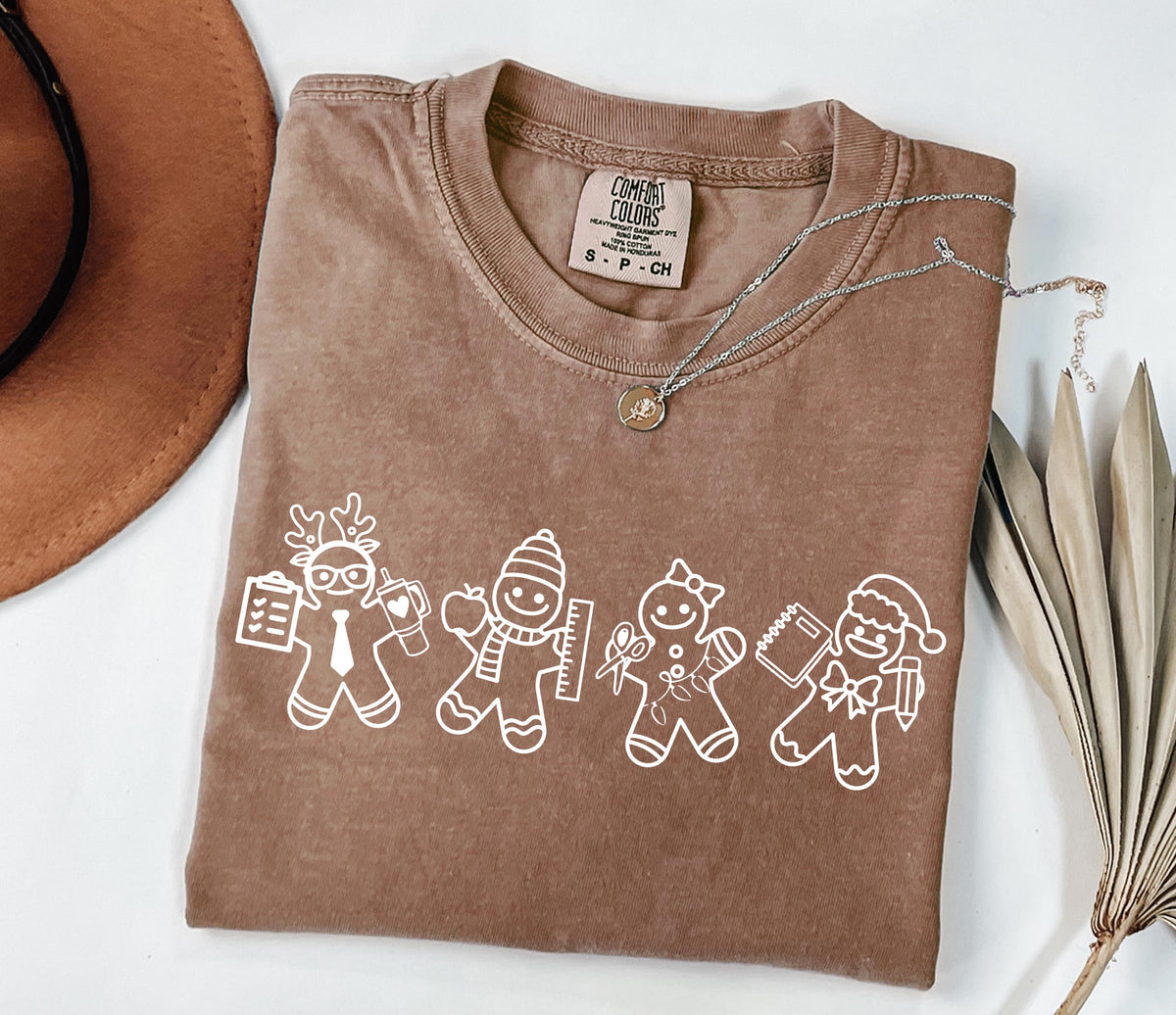 Gingerbread Teacher Christmas Shirt, Comfort Colors® Holiday Tee for Teacher Shirts, School Staff, Teacher Tee for Teachers, Christmas Gifts