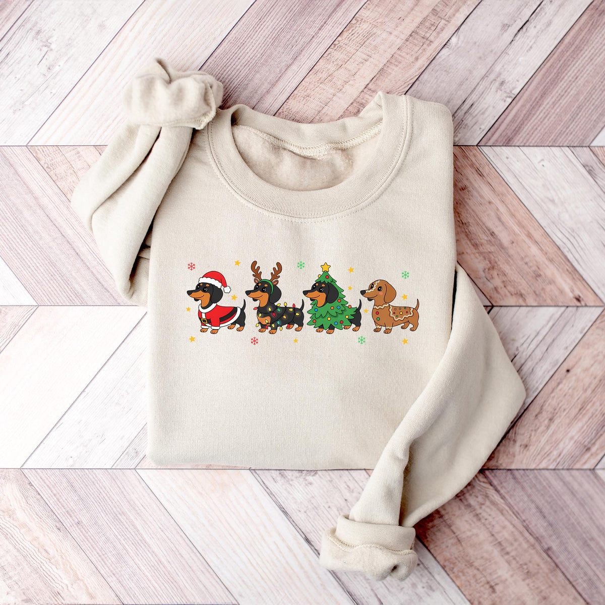 Dachshund Christmas Sweatshirt, Wiener Dog Holiday Shirt, Dog Lover Gift, Holiday Sweater, Funny Pet Lover Gift, Cute Christmas Dog T-shirts