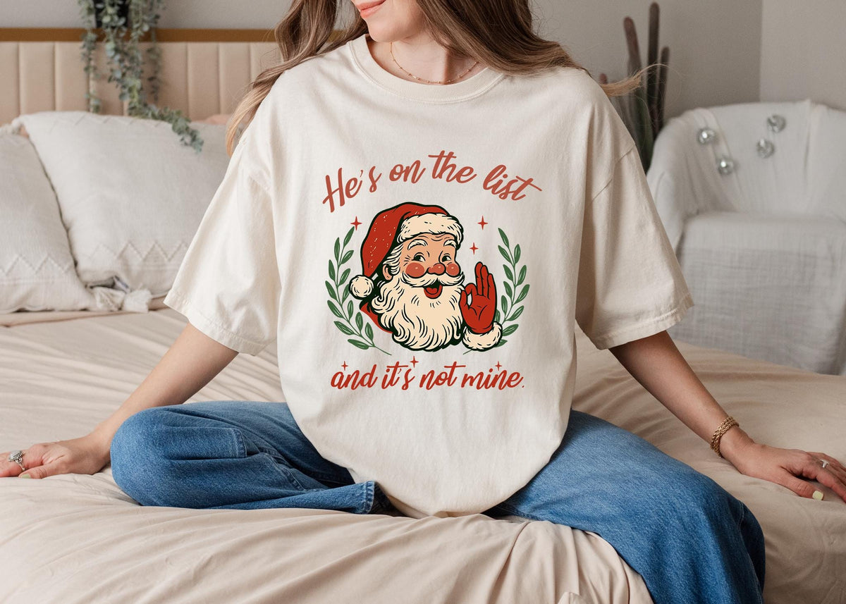 Anti Trump Santa Claus T-shirt, Comfort Colors® FDT Xmas Shirt, He's On The List Holiday Shirts, Subtle Protest Xmas Tee, Christmas T-shirts