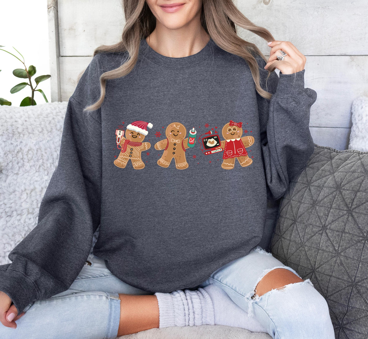 Ultrasound Tech Christmas Sweatshirt, Gingerbread Sonographer Sweatshirts, Radiology Ultrasound Technologist Holiday Gifts, Sonography Gifts