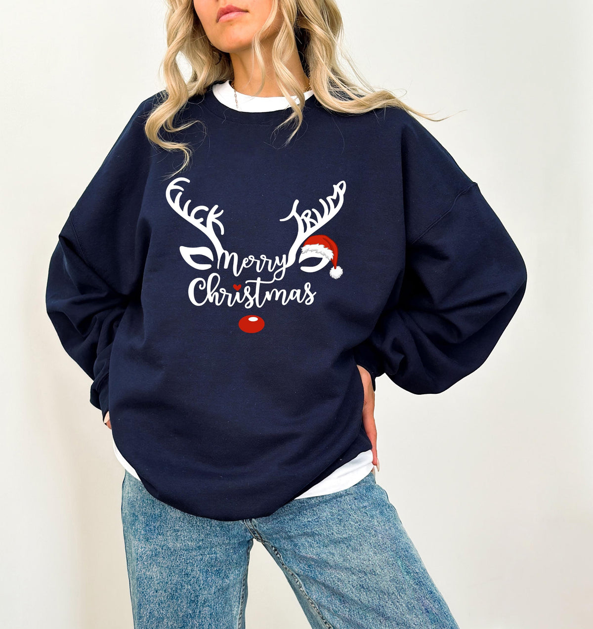 Subtle Anti Trump Merry Christmas Raindeer Sweatshirt, Trump Xmas Sweater, Protest Maga Shirt, Funny Political Shirts, Anti Trump Sweatshirt