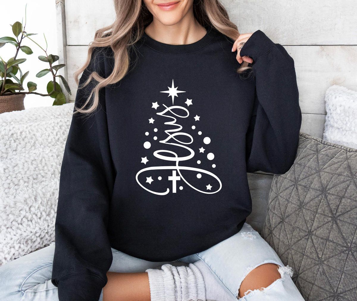 Jesus Christmas Tree Sweatshirt, Christian Christmas Shirt, Jesus Lover Gift, Bible Verse Sweater, Christian Gifts For Christmas, Xmas Shirt