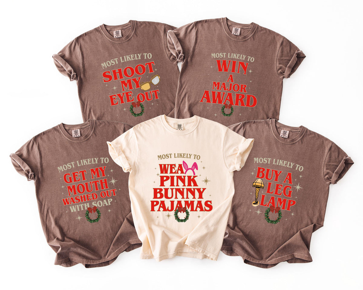 Funny Classic Christmas Movie Family T-shirt, Comfort Colors® Adults & Kids, Rabbit Skins Baby Christmas T-shirts, Holiday Matching T-shirts