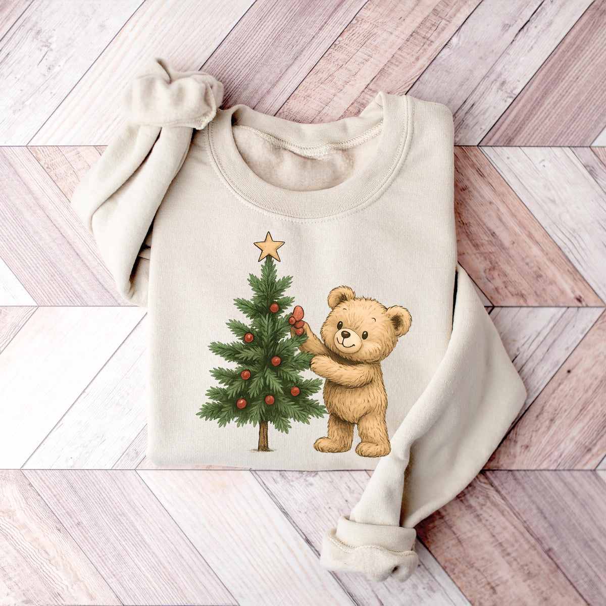 Christmas Tree and Bear Sweatshirt, Bear Christmas Sweatshirt, Merry Christmas, Cute Christmas Sweatshirt, Holiday Sweater, Christmas Tshirt