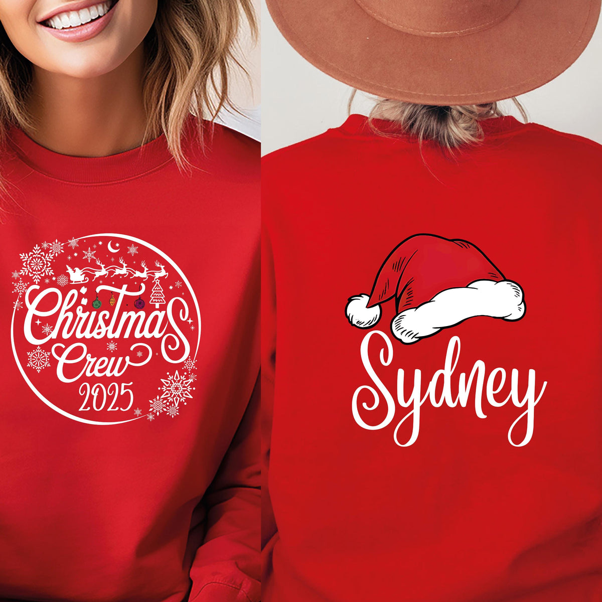 Christmas Crew Sweatshirts, Personalized Matching Family Shirt, Xmas T-shirt Top, Matching Family T-shirt, Christmas Gifts, Family Christmas