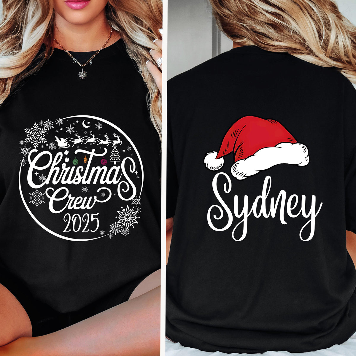 Christmas Crew Sweatshirts, Personalized Matching Family Shirt, Xmas T-shirt Top, Matching Family T-shirt, Christmas Gifts, Family Christmas