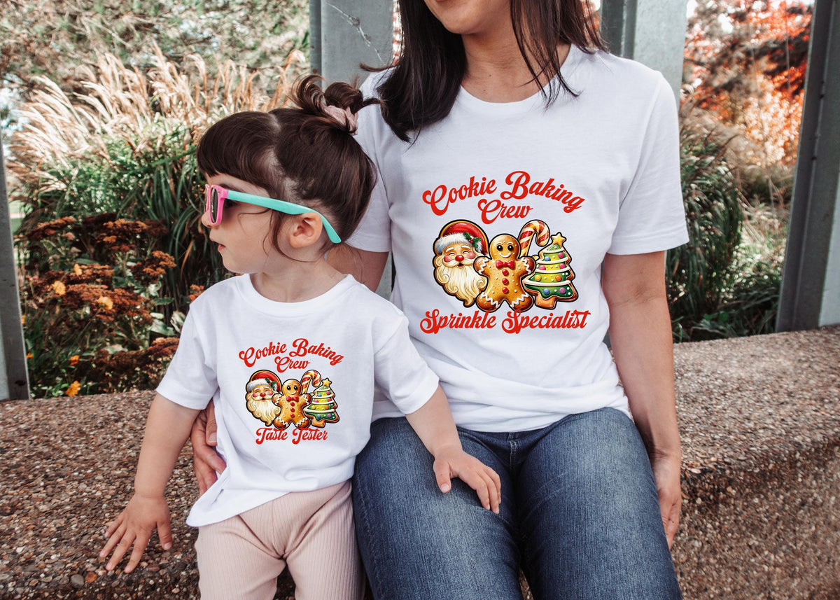 Christmas Cookie Baking Crew Shirts for Family, Santa Gingerbread Cookie Crew Outfits, Matching Holiday Baking T-Shirts, Christmas T-shirts