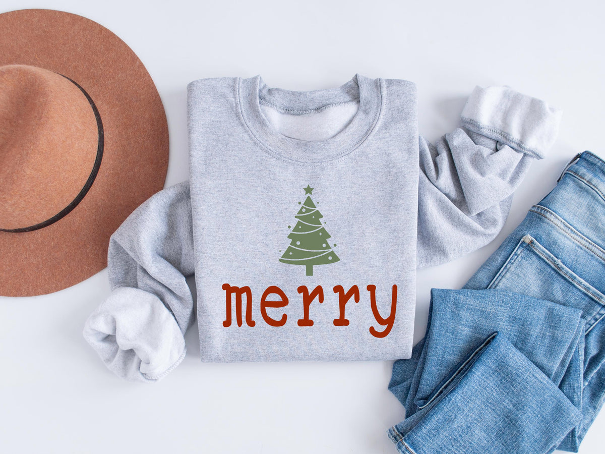 Retro Merry Sweatshirt, Merry Christmas Sweatshirt, Womens Christmas Sweater, Festive Holiday Sweater, Christmas Hoodie, Cute Christmas Gift