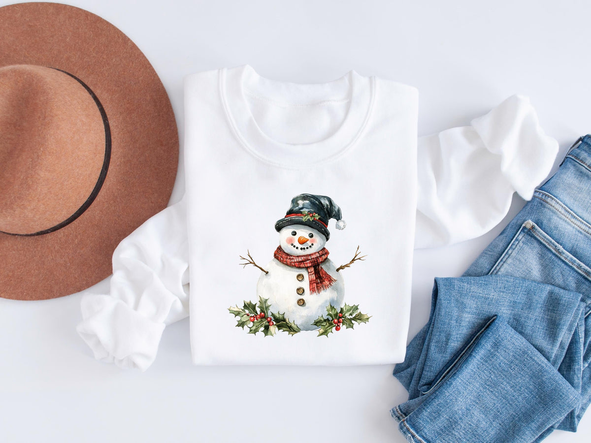 Christmas Snowman Sweatshirt, Cute Snowman Shirt, Womens Christmas Shirt, Cute Winter Shirt, Christmas Season Sweatshirt, Gift For Christmas